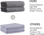 Microfiber Bath Towel 2 Pack(30" x 60"), Oversized Thick Towels, Soft, Super Absorbent and Fast Drying, No Fading Multipurpose Use for Sports, Travel, Fitness, Yoga, 30 in 60 in, Grey Count | Microfiber, Hanging Loop, Oversized, Soft & Absorbent, F...