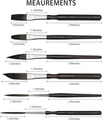 Starter Pinstriping Brush Kit 6 pcs High Performance Striping Brushes, Long Liner, Script Liner, Sword, Cat Tongue, Scroll Brushes for Lettering & Detailing