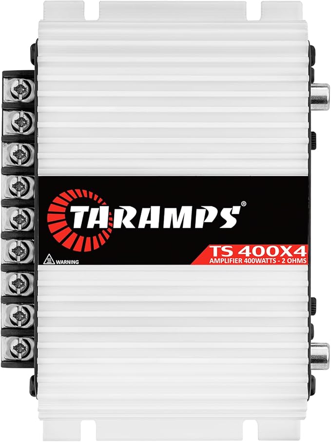 TS 400x4 400 watts RMS 4 Channels Full Range Car Audio Amplifier, 2 Bridged Channels, RCA Input Class D, Output Power, Multichannel Amplifier System, Small - TS400X4