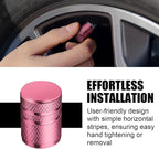Tire Valve Stem Caps - (5 Pack) Metal Air Caps with Plastic Liner, Corrosion Resistant, Leak-Proof, Universal Stem Covers for Cars Trucks Motorcycles and Bikes - Pink