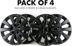16-Inch Hub Caps Replacement for 2013-2018 Nissan Sentra, Replacement Wheel Covers (Set of 4, Matte Black)