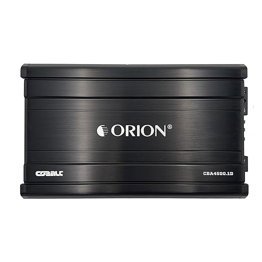 Orion Cobalt CBA4500.1D Monoblock 1-Channel Class D Amplifier for Car Subwoofer, 4500W Max, 1200W RMS, 1/2/4 Ohm Stable, Adjustable Low Pass with Bass Boost, MOSFET Power Supply, Bass Knob Included