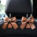 2-Pack Car Purse Hooks for Hanging Purses and Bags, Cute Bow car seat headrest Hooks for Hanging car Purse Hooks. (Brown)