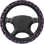 Purple Butterfly Steering Wheel Cover 15 Inch with 2 Pieces Car Coaster | Anti-Slip Breathable Universal for Car Steering Wheel Covers Suitable for Men Women