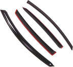 Outside Mount Window Vent Visors Rain Guards Compatible with Audi A8 2004-2006 | Side Window Wind Deflectors Rain Shields | Smoke Tinted, 4 Pcs Set, DGWV-500