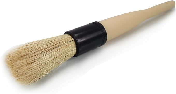 Boars Hair Detailing Brush - Gentle Scratch-Free Cleaning for Wheels, Grilles, Emblems, and Interior Surfaces - Versatile Multi-Purpose Auto Detailing Brush for Deep Cleaning - Acc_S90
