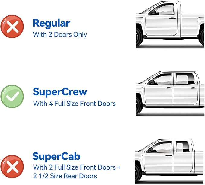 Window Visors Rain Guards for 2004 2005 2006 2007 2008 Ford F150 SuperCrew, Out-Channel Window Vent Wind Deflectors Visors Shades for 06 07 08 Lincoln Mark LT
