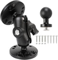 Aluminum 1" Ball Fish Finder Mount for Garmin Striker 4 / Plus 4 / Vivid 4cv, AMPS Hole Round Plates for RAM Mounts/GPS/Boats/Vehicle, T-Bolt Attachment for Track Systems, Lowrance, Humminbird