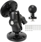 Aluminum 1" Ball Fish Finder Mount for Garmin Striker 4 / Plus 4 / Vivid 4cv, AMPS Hole Round Plates for RAM Mounts/GPS/Boats/Vehicle, T-Bolt Attachment for Track Systems, Lowrance, Humminbird