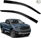 Window Visor Rain Guards Compatible with 2019-2023 Ford Ranger Super/Extended Cab with 2 Half Size Rear Doors, Tape-On Wind Deflectors Vent Visors for Trucks Accessories