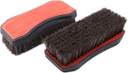 Leather Cleaner Brush, 2Pcs Fine Long Bristle Horse Hair Brush for Car Detailing,Ideal for Car Interiors,Furniture, Sneakers, Boots,and More -Safe for Natural, Synthetic, Faux, and Pleather
