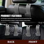 2PCS Car Seat Headrest Hooks, Purse Hook for Car, Automotive Headrest Handbags Holder, Auto Accessories Leather Seatback Organizer Hanger for Hanging Purses Bags Coats (Gray, 2PCS)