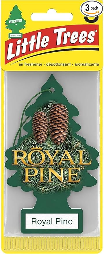 Car Air Freshener | Hanging Paper Tree for Home or Car | Royal Pine | 3 Pack