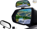 2PCS Large 5.7" Adjustable Mounted Blind Spot Mirror Fix with Screws to Prevent Falling, HD Glass Wide Angle Side Rearview Mirror Universal Vehicle Mounted Mirrors (2)