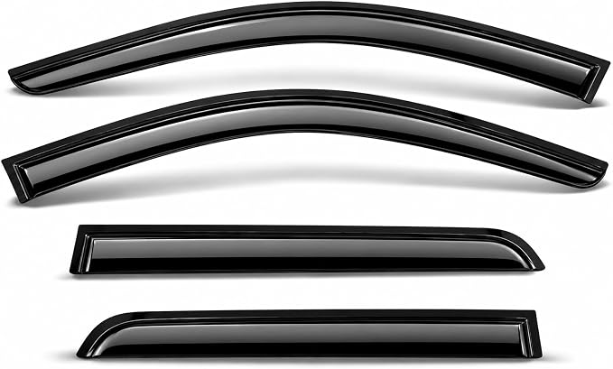 2023-2026 Tape-On Rain Guards for Honda Pilot Side Window Deflector Visors LX Sport EX-L TrailSport Touring Elite Smoke Tinted Vent Shades 2024 2025