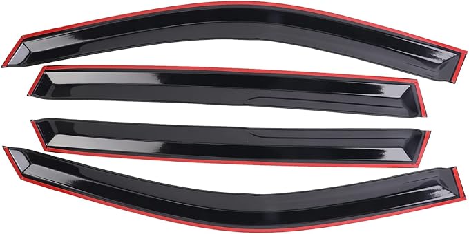 Tape-On Window Visors Deflectors Rain Guards 4 Piece Set ‎Compatible with 2006-2012 Toyota Rav4