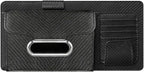 Car Sun Visor Organizer, Carbon Fiber Visor Glasses Tissue Card Holder Storage Pocket Pouch, Multifunctional Auto Sunshade Organizer Case Bag for Pens Documents Napkin, Universal Fit (Black)