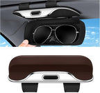 Sunglasses Holder for Car Sun Visor – Soft Vehicle Interior Glasses Organizer Box Accessories,Protective Automotive Eyeglasses Storage Case Hanger,Universal for SUV Sedan Truck (Brown)