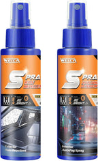 Spray Rain & Fog Defense Duo: Hydrophobic Rain Repellent & Anti-Fog Interior Spray for Car Windows, Windshield & Motorcycle Visors | Long-Lasting Bead Effect, 72-Hr Fog Prevention