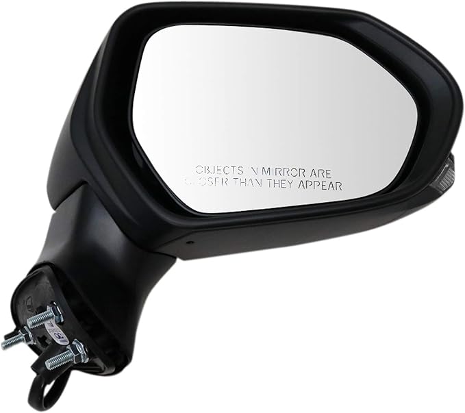 Passenger Side Power Heated Mirror Smooth Black Manual Fold Compatible with 2018-2024 Toyota Camry TO1321367
