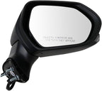 Passenger Side Power Heated Mirror Smooth Black Manual Fold Compatible with 2018-2024 Toyota Camry TO1321367
