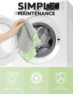 Microfiber Cleaning Cloth Roll- 75 Sheets, 12" x 12" (Green) | Super Absorbent, Lint-free, Tear-away Microfiber Towel Roll, for All-Purpose Cleaning, Reusable Alternative to Paper Towels