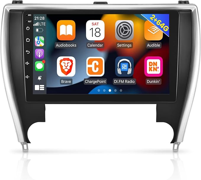 [2+64GB] Android 13 Car Stereo for Toyota Camry 2015 2016 2017, 10.1 inch Touch Screen Radio, Carplay&Android Auto/1080P/Hi-Fi Audio/Bluetooth/GPS/WiFi +MIC