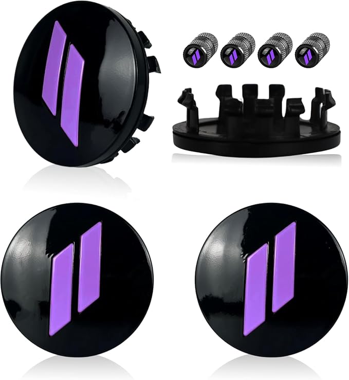 4pcs Wheel Center Cap 63mm/2.5 inches Slash Covers Hub Cap Compatible with Dodge Charger Challenger Durango Hornet Dart R/T SRT Magnum Nitro Journey Caliber Avenger and Ram (Purple)