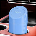 Wevdn Car Trash Can Bin with Lid, Mini Leakproof Vehicle Side Door Cup Holder Trash Can with Lid, Multipurpose Organizer Portable Garbage Bin for Cup Holder Car Home Office (Dark Blue)