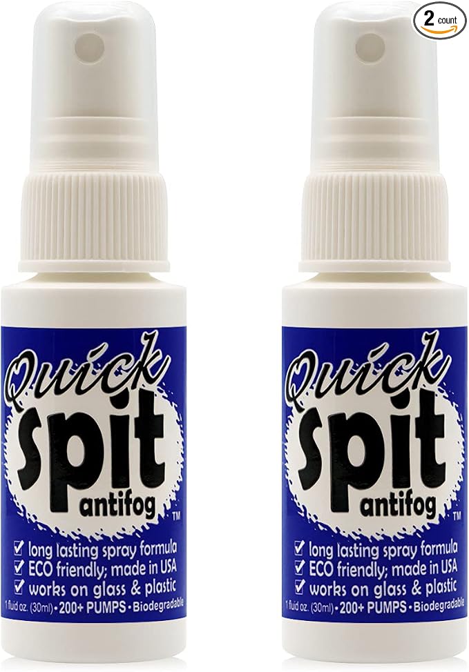 Jaws Quick Spit Anti-Fog Spray for Swim Goggles, Eye Glasses, Snorkel Mask, Scuba Divers, and Safety Eyewear, Made in the USA