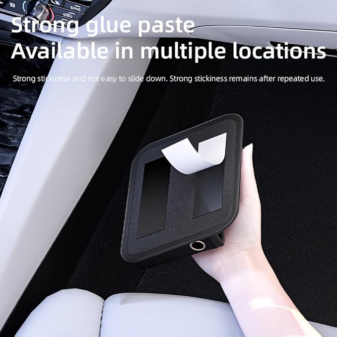 Car Seat Side Pocket Organizer - PU Leather Auto Door Console Mini Storage Bag for Keys, Phone, Sunglasses, Registration, and Documents (Black)