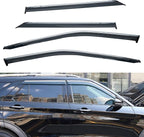 4pcs Window Visors Compatible with 2020-2025 Explorer Smoke Tint with Chrome Trim Outside Mount Tape On/Clip On Style PVC Sun Rain Guard Vent