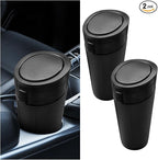 Car Trash Can Bin with Lid, Leakproof Automotive Side Door Garbage Can, Mini Vehicle Cup Holder Trash Bin, Portable Auto Organizers & Storage Accessories for Car, Home, Office (2PCS/Black)
