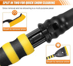 26" Snow Brush and Ice Scraper for Car Windshield – 2 in 1 Winter Snow Removal Tool with Detachable Ice Shovel – Universal Snow Scraper with Ergonomic Foam Grip, No Scratch Broom for SUV Truck(Yellow)