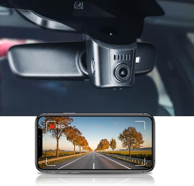 4K Dash Cam Adapts for Audi 2019-2026 A4 A6 Allroad A3 A5 Q5 S4 S6 Q7 A8 Q8 S8 TT A7 S5 Q3 e-tron (Model A), OEM Look, Loop Recording, 2160P UHD Video, WiFi & APP, Parking Mode, 64GB Card