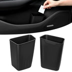 2 Pack Mini Car Trash Can, Car Door Trash Can for Wide Door Pockets, Open-Top Trash Bin, Waterproof TPE Organizer, Black