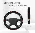 Elastic Butterfly Car Steering Wheel Cover Protector Upgrade Thicken,Red Flower Black,Anti Slip Stretchy Soft Car Interior Decor for Diverse Cars Truck SUV for Men Women Universal 15 Inch
