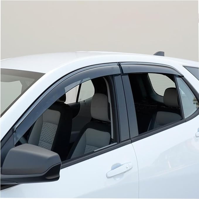 4-Piece Set Extra Durable Window Deflectors Rain Guards for 2018-2024 Chevrolet Equinox,Tape on Window Vent Visors,UV-Resistant & Noise Reduction,Rain Deflectors for Car Windows