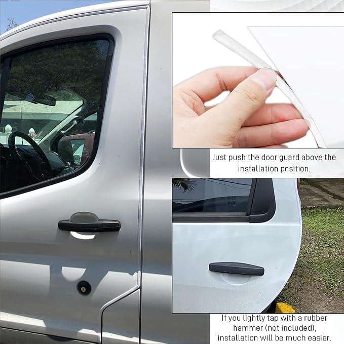 16.4Ft Car Door Edge Guards, Car Door Protector, Anti-Collision Automotive Entry Trim Molding Guard, No Glue Auto Exterior Edge Trim Protective Strip for Most Vehicles (White, 5M)