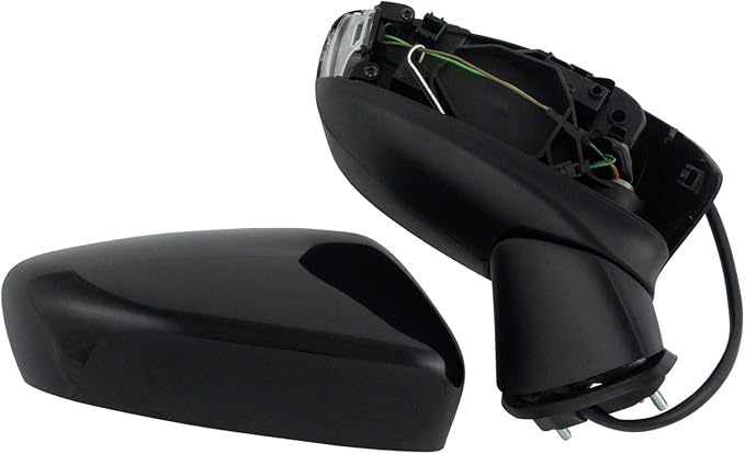 Passenger Side Mirror Assembly Power Blind Spot Turn Signal Textured Smooth Black Paint to Match Compatible with 2014-2016 Mazda 6