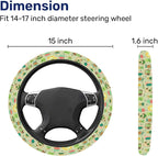 Leaf Mask Spirits Steering Wheel Cover, Non Slip Polyester Car Wheel Protector for Car SUV Truck, Universal 15 Inch
