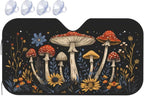Windshield Sun Shade Boho Mushroom Flower Vintage Car Front Window Sunshade Cover for Truck SUV Blocks UV Rays Automotive Visor Interior Protector 51 x 27.5 inch