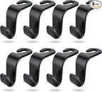 8-Pack Car Seat Back Storage Hook | Auto Seat Hook Hangers Storage Organizer Interior Accessories for Purse Coats Umbrellas Grocery Bags Handbag
