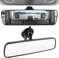 Anti Glare Rear View Mirror, Universal 9.5' (241mm) Wide Angle Panoramic Convex Rearview Mirror with Strong Suction Cup, Mounts on Windshield to Reduce Blind Spots for Cars SUV Trucks