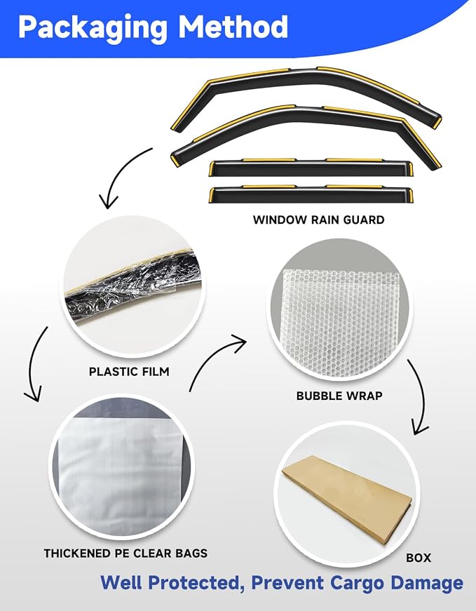 in-Channel Window Rain Guards Fit for Toyota Tundra 2022 2023 2024 2025 2026 CrewMax, Extra Durable Visors Vent Visors Window Deflector Vent Shades Truck Car Accessories -4 pcs