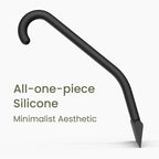 JustHang Shower Squeegee for Glass Doors, All-One-Piece Wider 12" Silicone Squeegee with Built-in Hook for Window, Mirror, Tile Wall, Car, Streak-Free Bathroom Cleaner Tool, 12-Inch Black