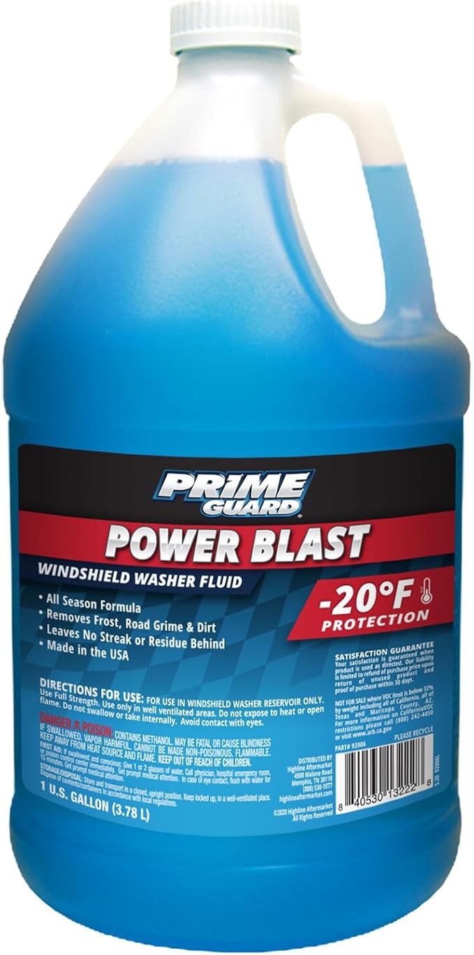 20ºF Power Blast Windshield Washer Solvent | SKU: 92006 | 1 Gallon | Pack of 6 | De-Icer Formula, Removes Ice, Bugs, Dirt & Road Grime | Ready-to-Use & Safe for All Vehicles