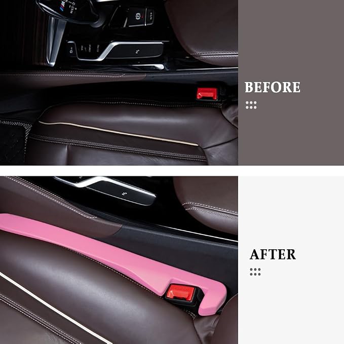 2PCS Car Seat Gap Filler,Flexible Seat Gap Organizer Between Seats for Tightly Filling Seat Gaps,Universal Car Side Seat Gap Filler Interior Car Accessories for Women & Men (Pink)