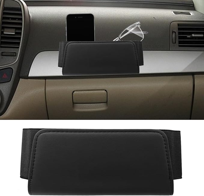 Car Seat Side Storage Pocket, Leather Foldable Auto Door Storage Box, Waterproof Car Trash Can Organizer, Multifunctional Vehicle Interior Accessories for Phones, Glasses, Keys, Cards (Black)