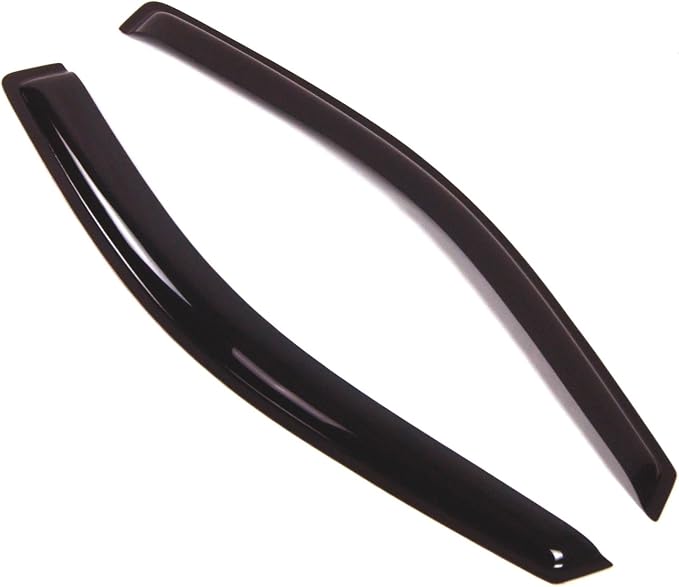 WD2-160 Dark Smoke 2 Pcs Set Window Visor (Outside Mount) Deflector Rain Guard Compatible with 2004-2008 Ford F-150 Regular Cab